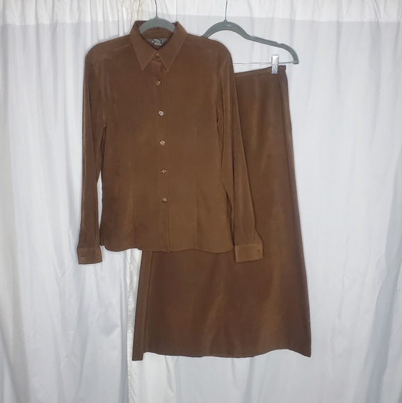 Van Heusen Dresses & Skirts - ◇◇ Van Heusen Chocolate Brown Two Piece Skirt Set Size Small/6 Modest